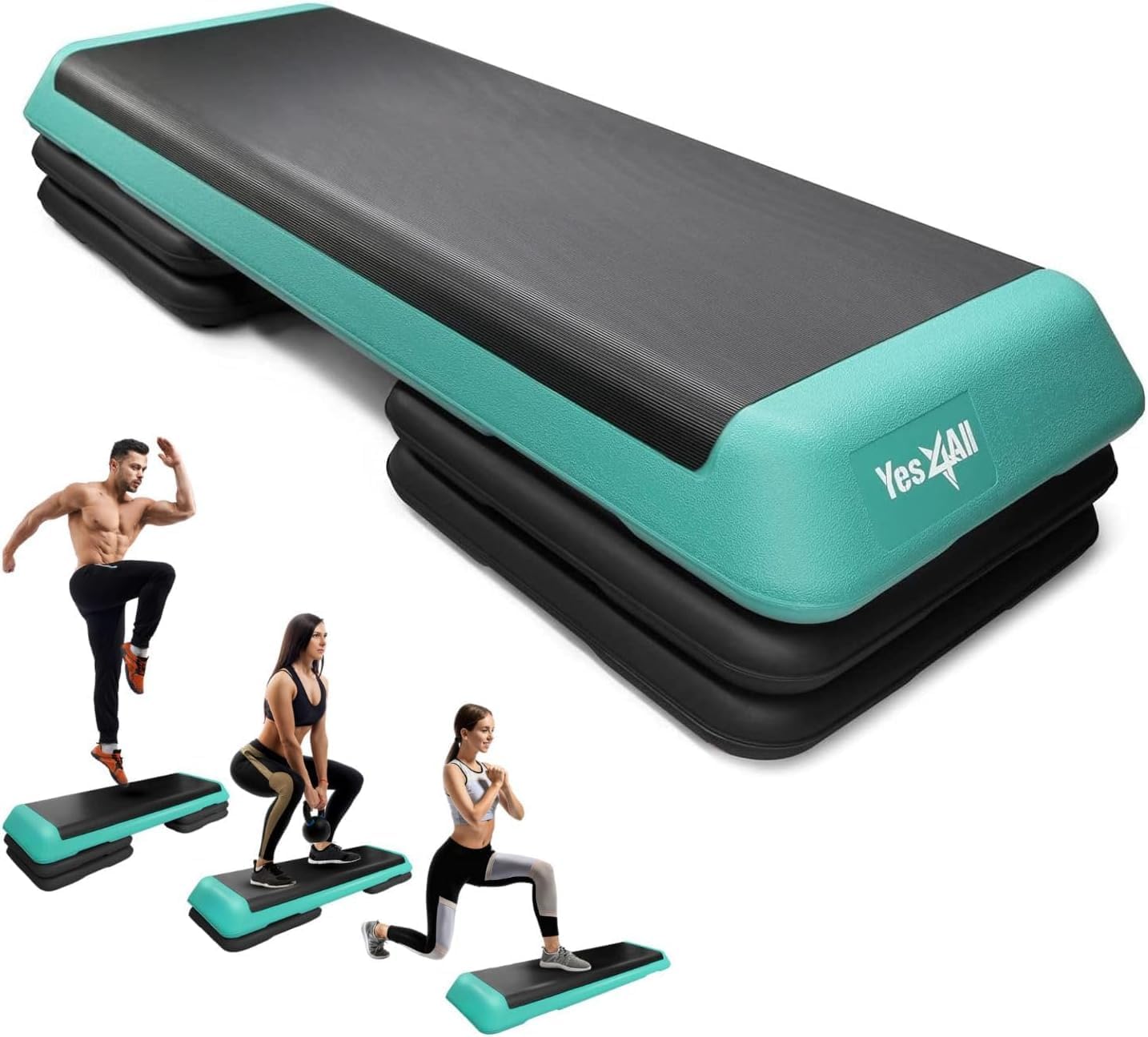 Adjustable Aerobic Exercise Step Platform with 4 Adjustable Risers C7831