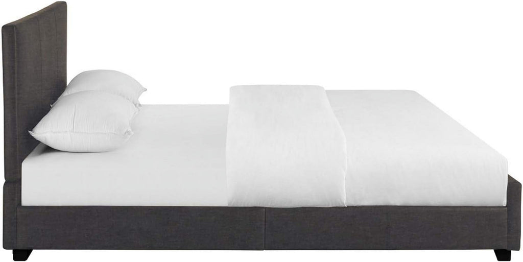 Gray Upholstered Platform Bed Frame I484