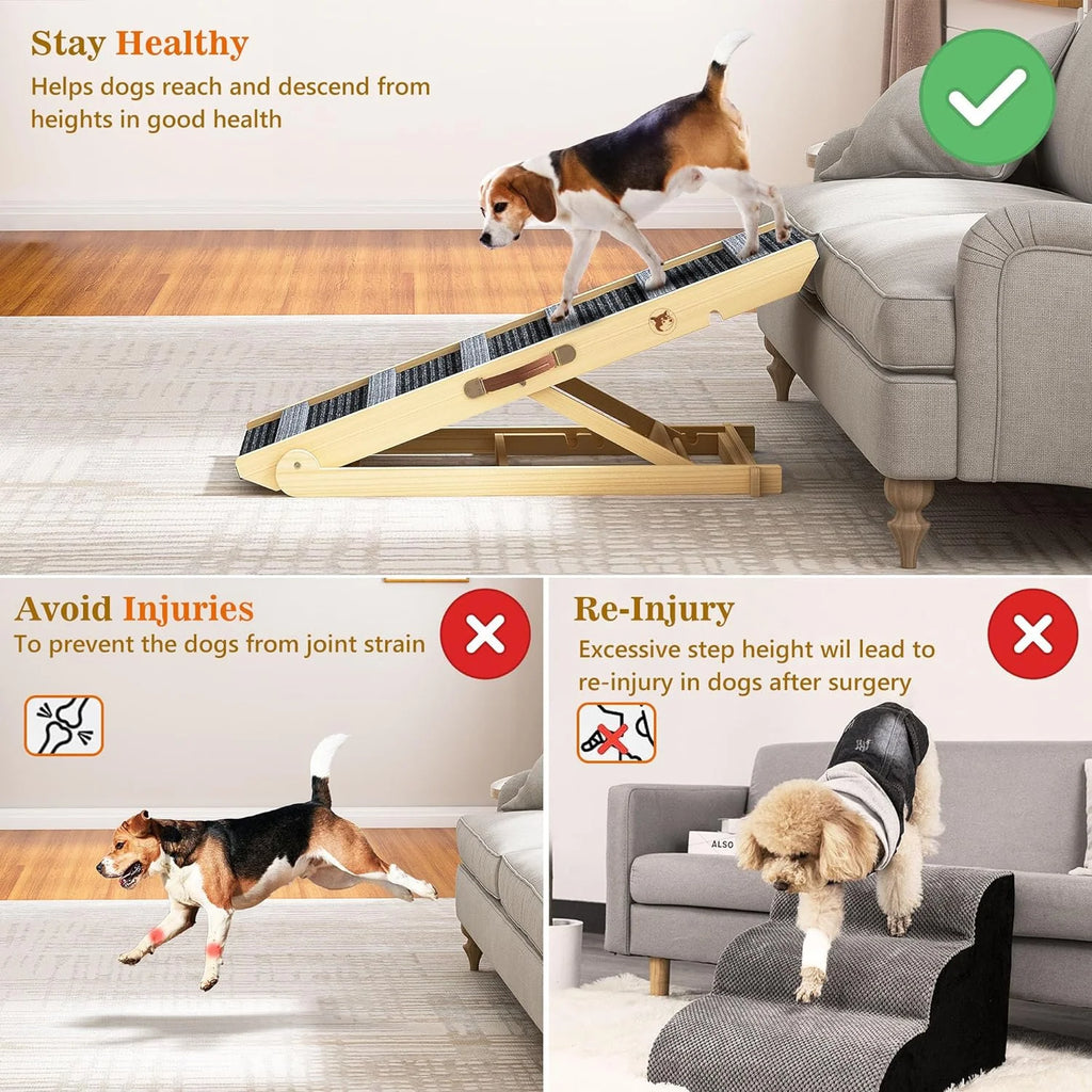 Portable Pet Ramp with 7 Adjustable Heights, Non-Slip W742