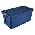 50 Gallon Plastic Stacker Tote, Blue E899271