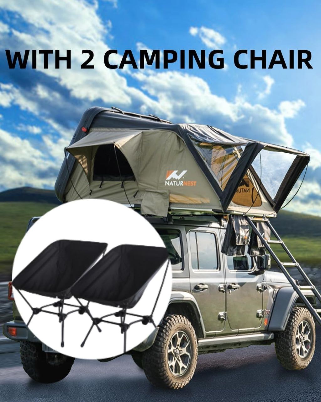 Hard Shell Rooftop Tent with 2 Chair M397