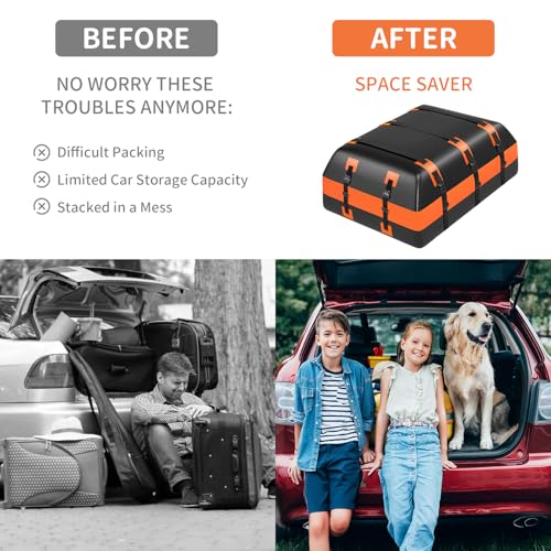 21 Cubic Feet 100% Waterproof Heavy Duty 840D Rooftop Cargo Bag with Anti-Slip Mat X110