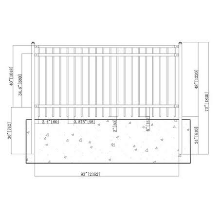 8 ft. Steel Fence Panel J684613