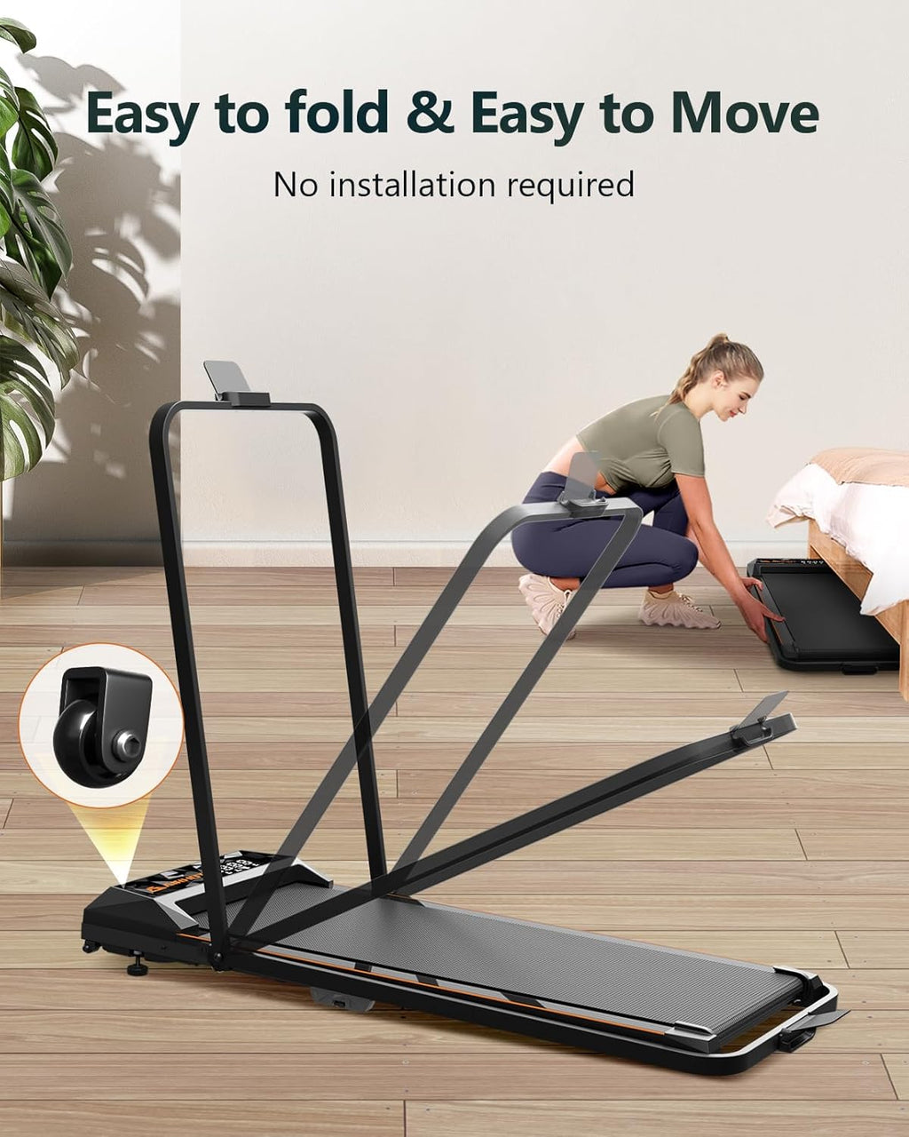 Walking Pad Treadmill with Incline, 2.5HP, 265lbs Capacity F649