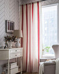 Cotton Linen Striped Room Darkening Rod Pocket Curtain Panel, 1 Piece (Navy,59"x79") B70929