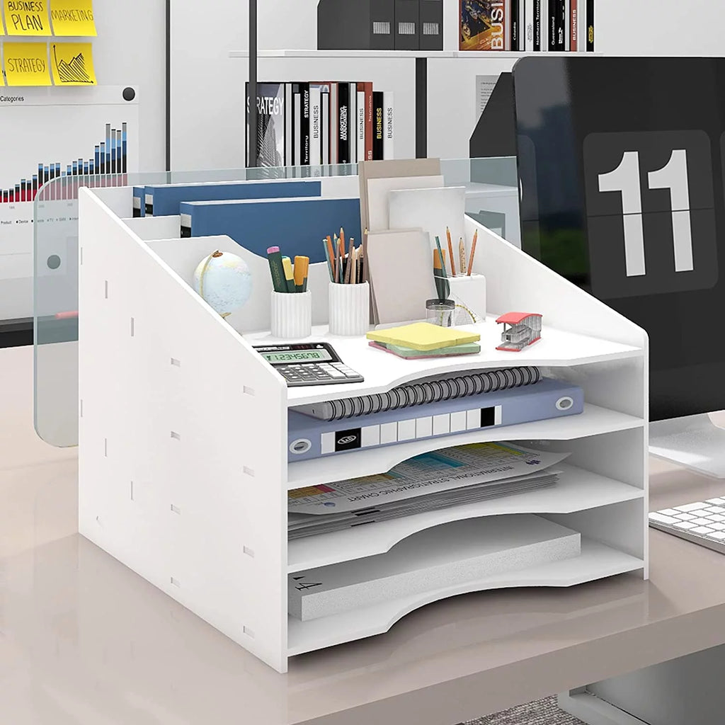 White Letter Tray Paper Organizer D9738