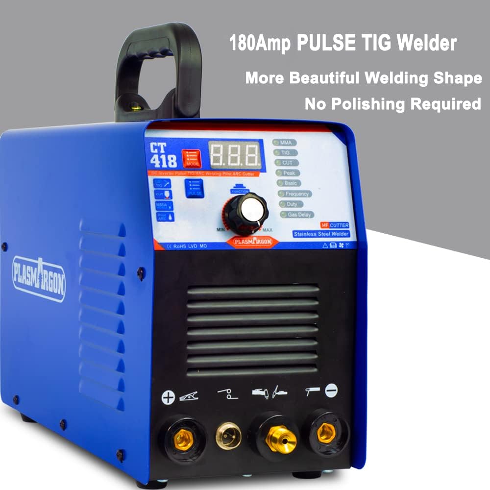 3 in 1 Plasma Cutter TIG Stick Welder, 180A Pulse TIG/Arc Welding, 40A Plasma Cutting, 110/220V Dual Voltage Q81720