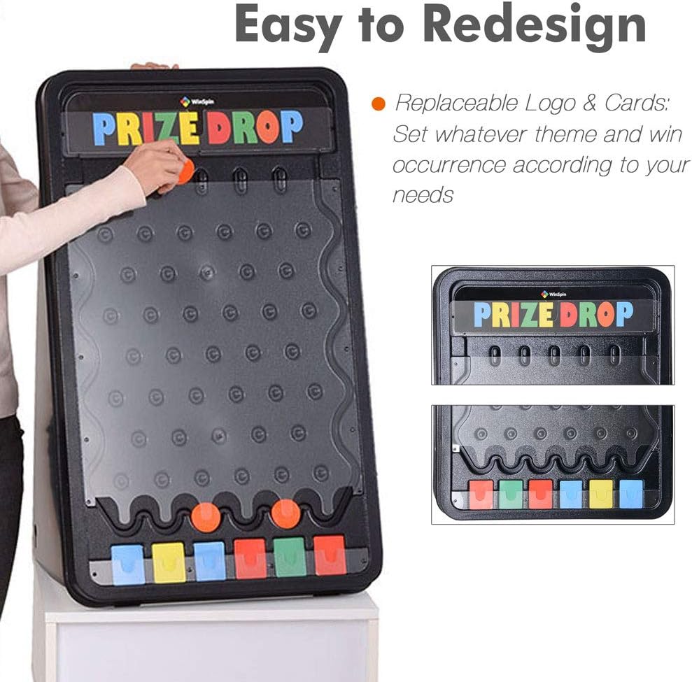 30 Prize Drop Plinko Board Disk Drop Game 6 Slots with 10 Pucks Q6624