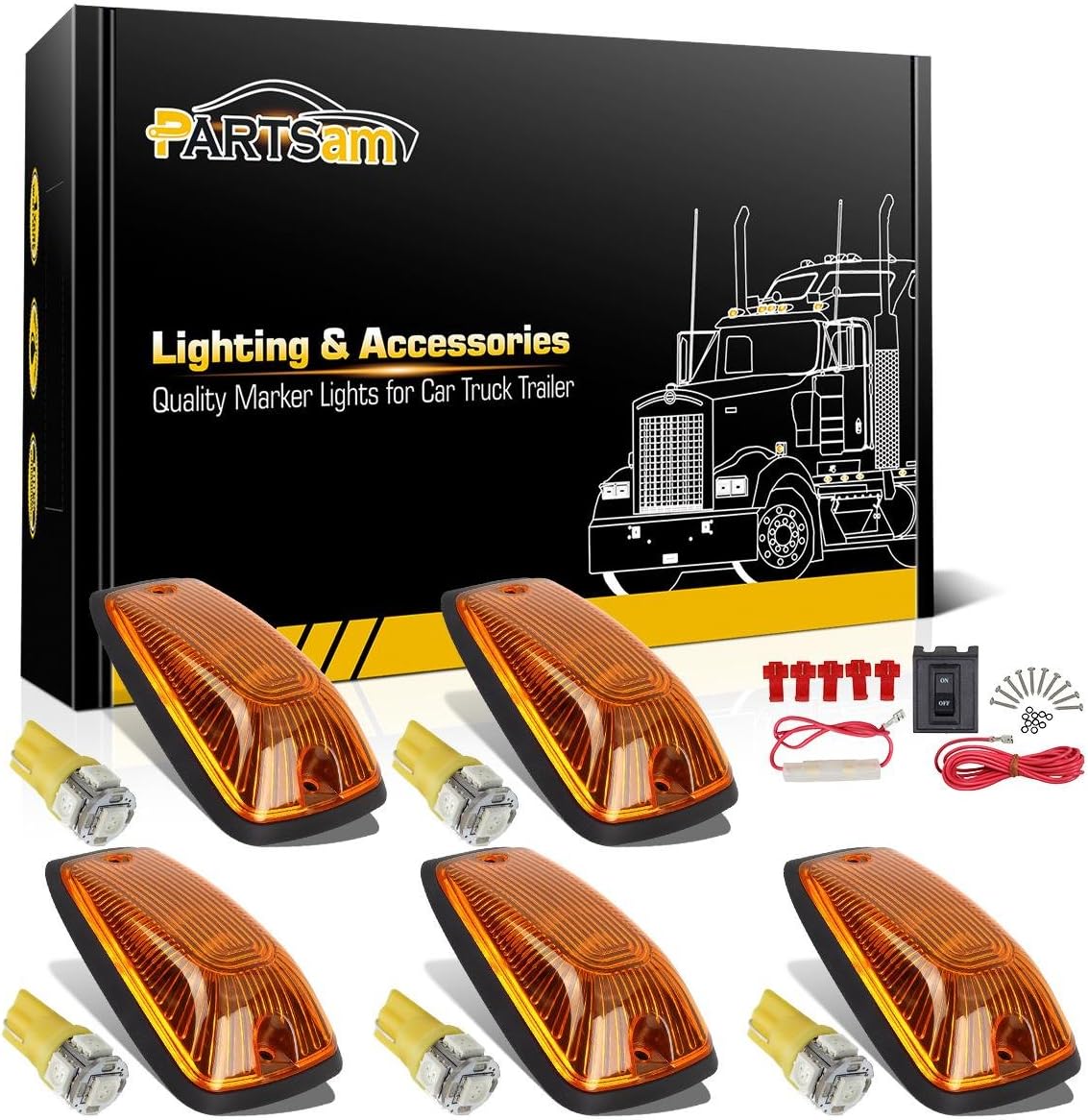5-5050-SMD Amber LED Cab Marker Roof Running Lights Q86681