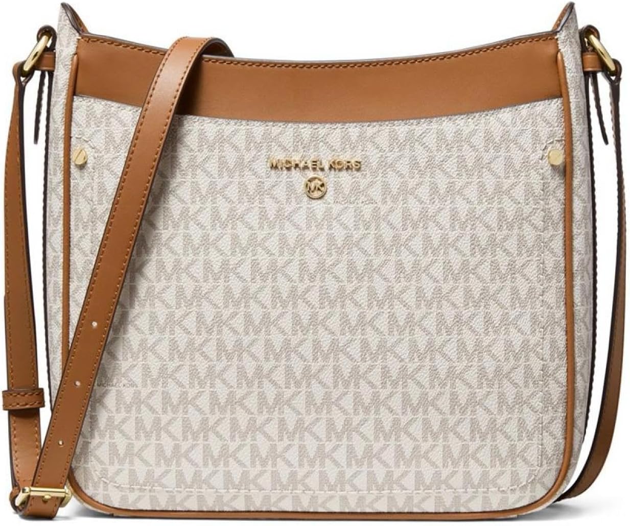 Large North/South Top Zip Crossbody Brown/Acorn Z382