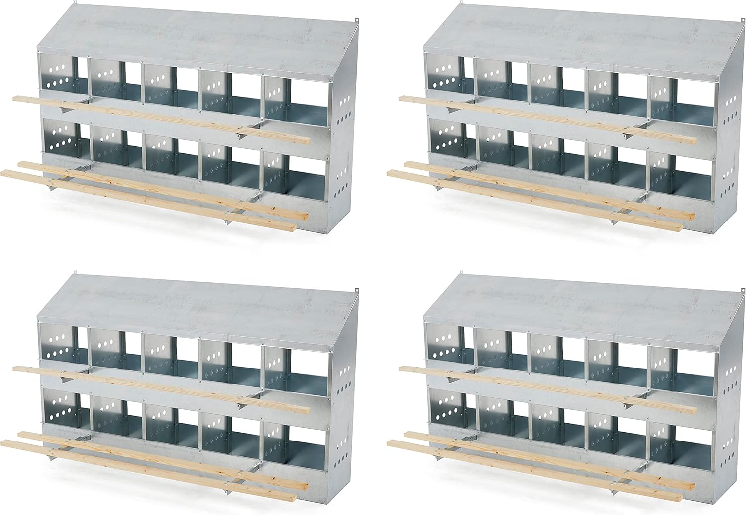 Galvanized Steel 10 Hole 50 Bird Chicken Brooding Box (4 Pack) N9029