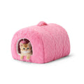 Pink Fur Hide Cat Hut T254