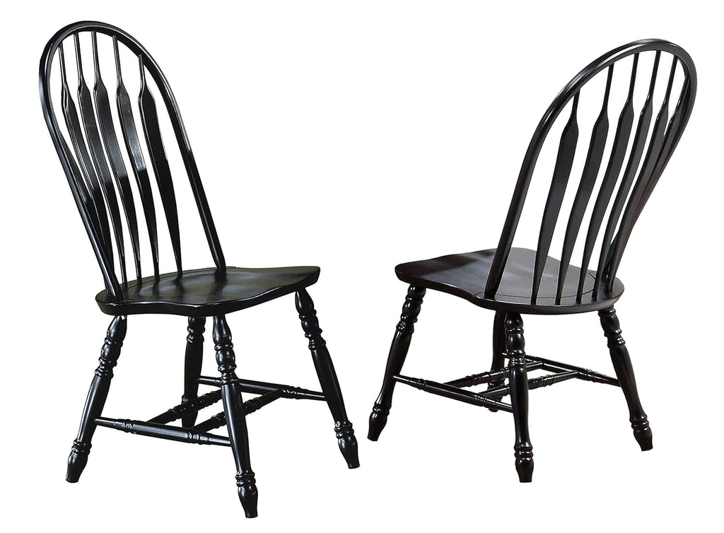Black Cherry Distressed Antique Dining Table Set Y794