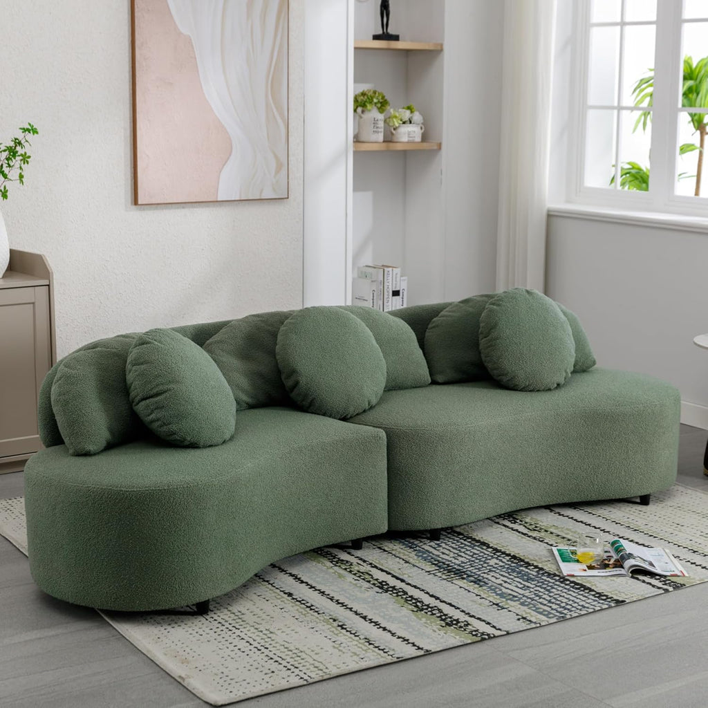 Green Velvet Curved Sectional Sofa G47933