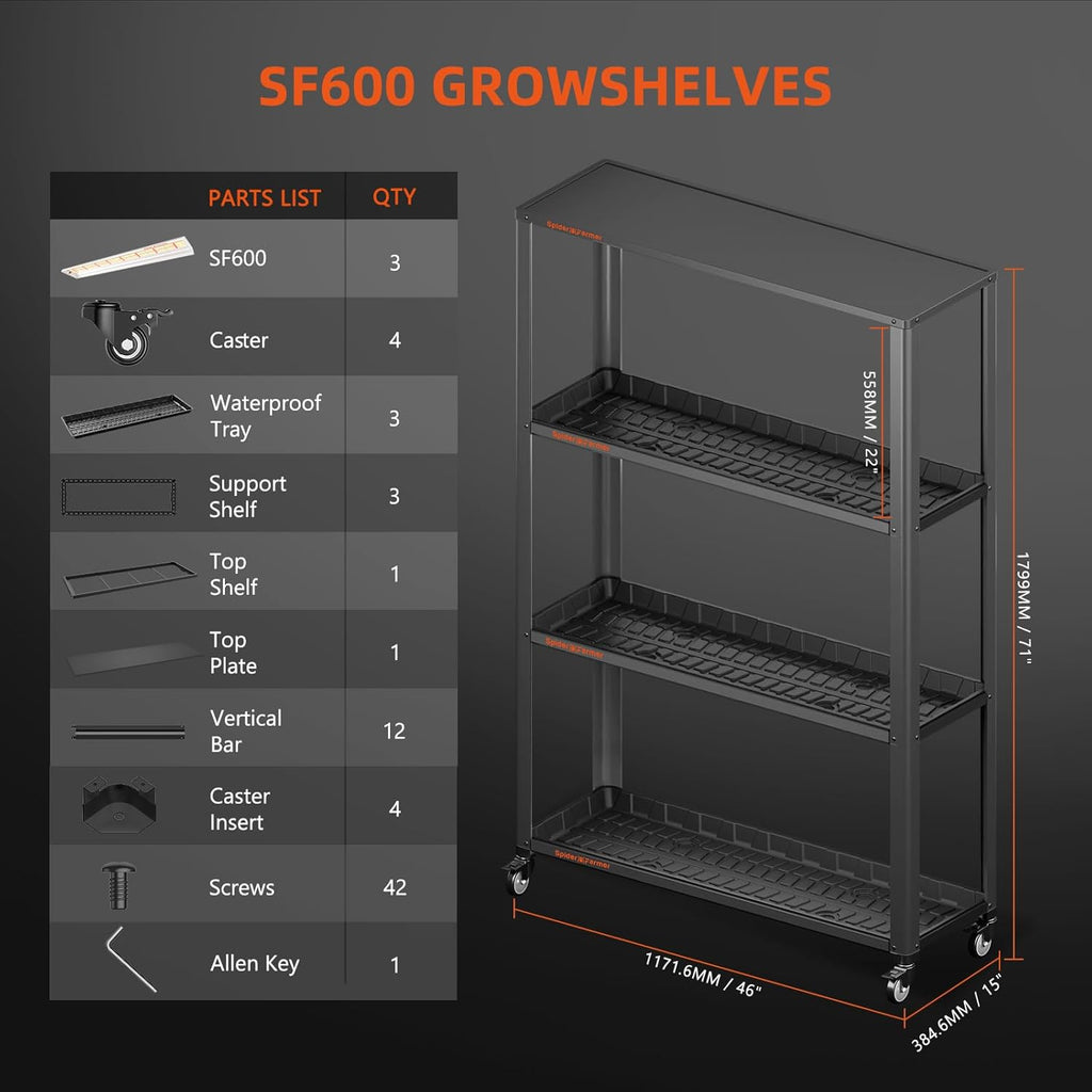 3 Tier LED Grow Light Plant Stand with Wheels H761471