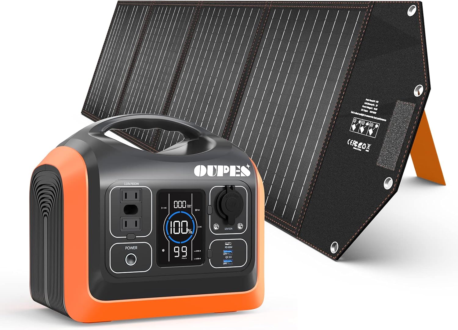 Solar Generator 1200W 992Wh LiFePO4 Battery Backup with 3 110V AC Outlet Z274