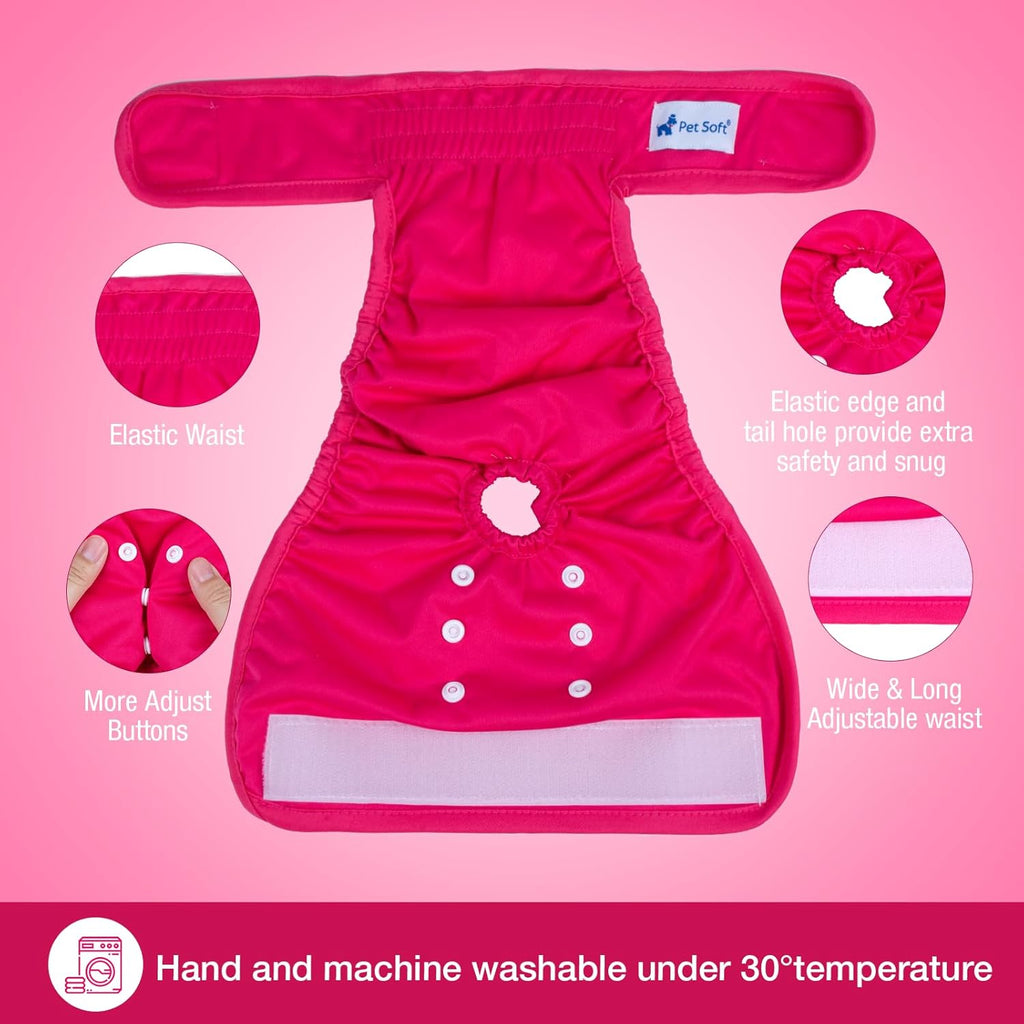 Soft Washable Female Dog Diapers (3 Pack, S) A456743