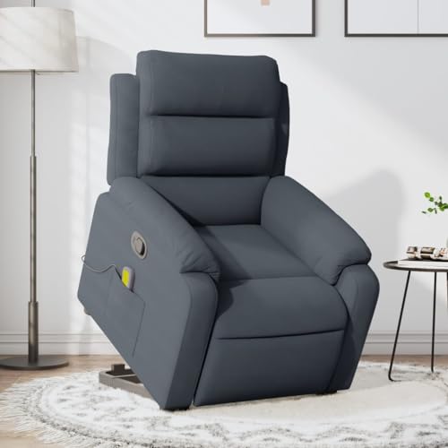 Dark Gray Velvet Power Lift Massage Recliner Armchair with USB L748