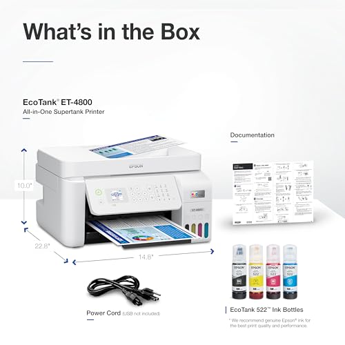 White Wireless All-in-One Supertank Printer with Scanner, Copier, Fax, ADF and Ethernet I426