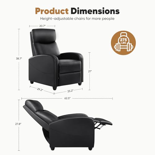 Grey Linen Recliner Chair with Padded Seat Backrest and Footrest S438