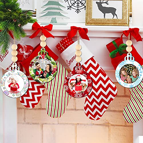 24 Pcs Christmas Photo Ornament Wooden Picture Frames C507