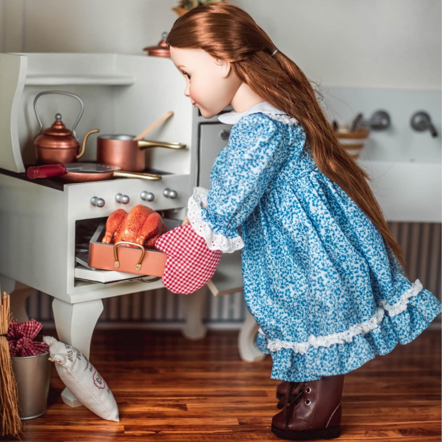 18 Inch Doll Furniture Wooden Cook Stove & Oven N19317