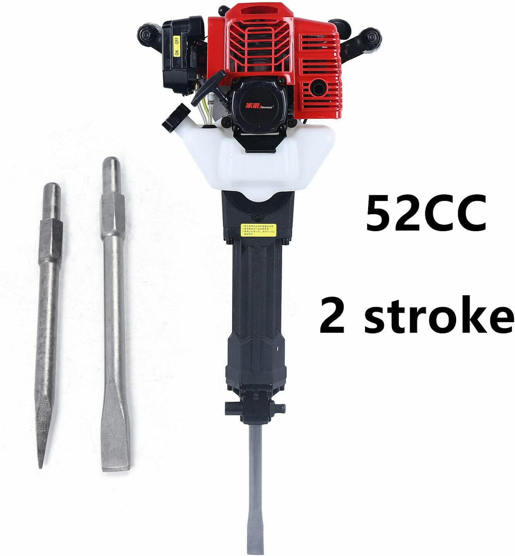 52CC Gas Demolition Jack Hammer with 2 Chisels Concrete Breaker Drill R389908