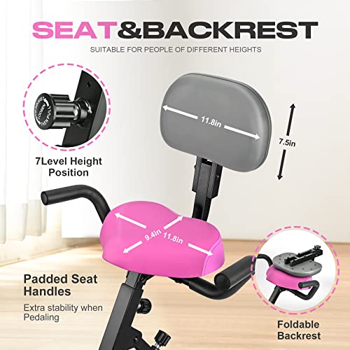 Folding Exercise Bike with Pulse Sensor LCD Monitor V717