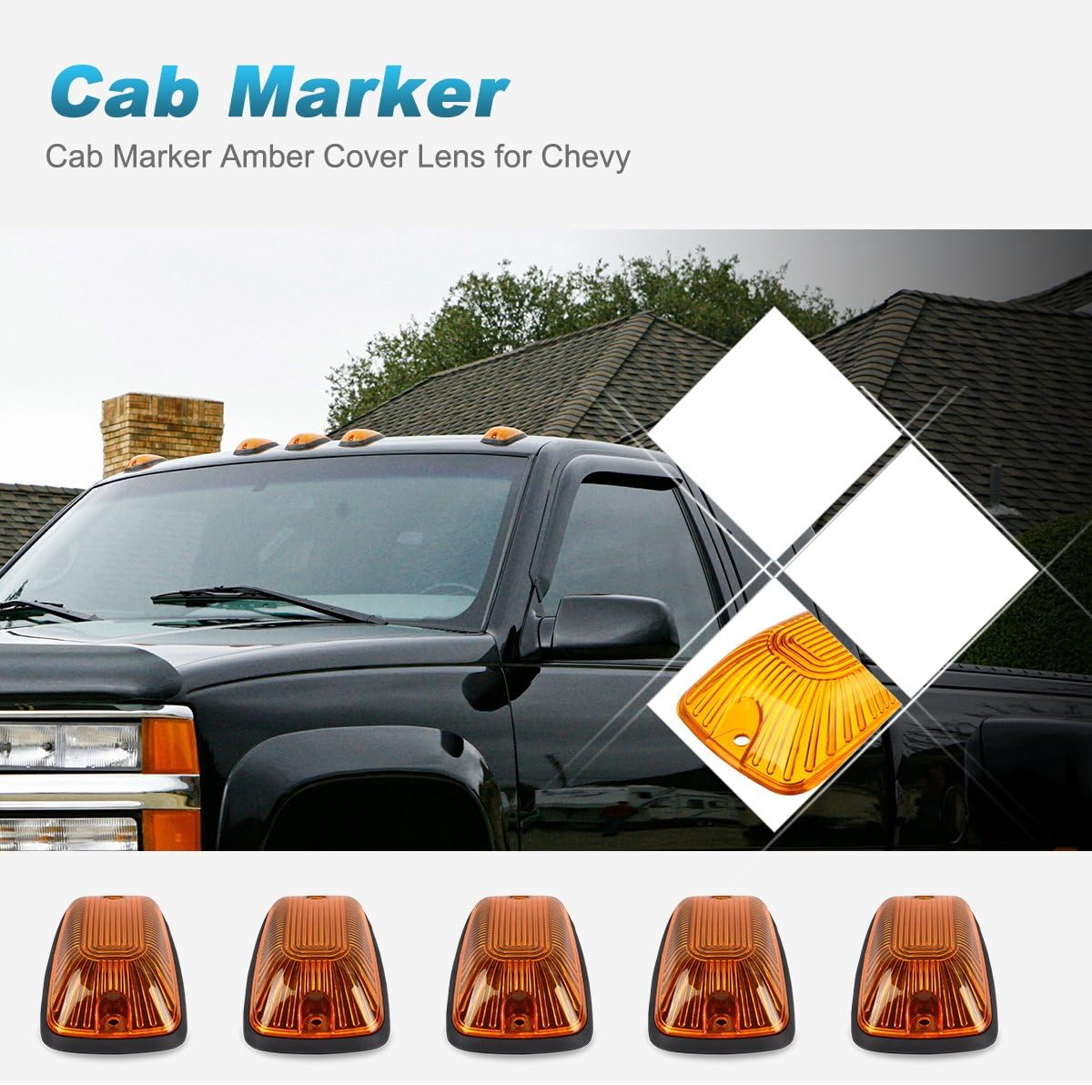 5-5050-SMD Amber LED Cab Marker Roof Running Lights Q86681