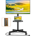 Mobile TV Stand with Power Outlet, Tilt Rolling TV Cart for 23-60 Inch TVs up to 88 lbs, Height Adjustment, Max VESA 400x400mm J18413