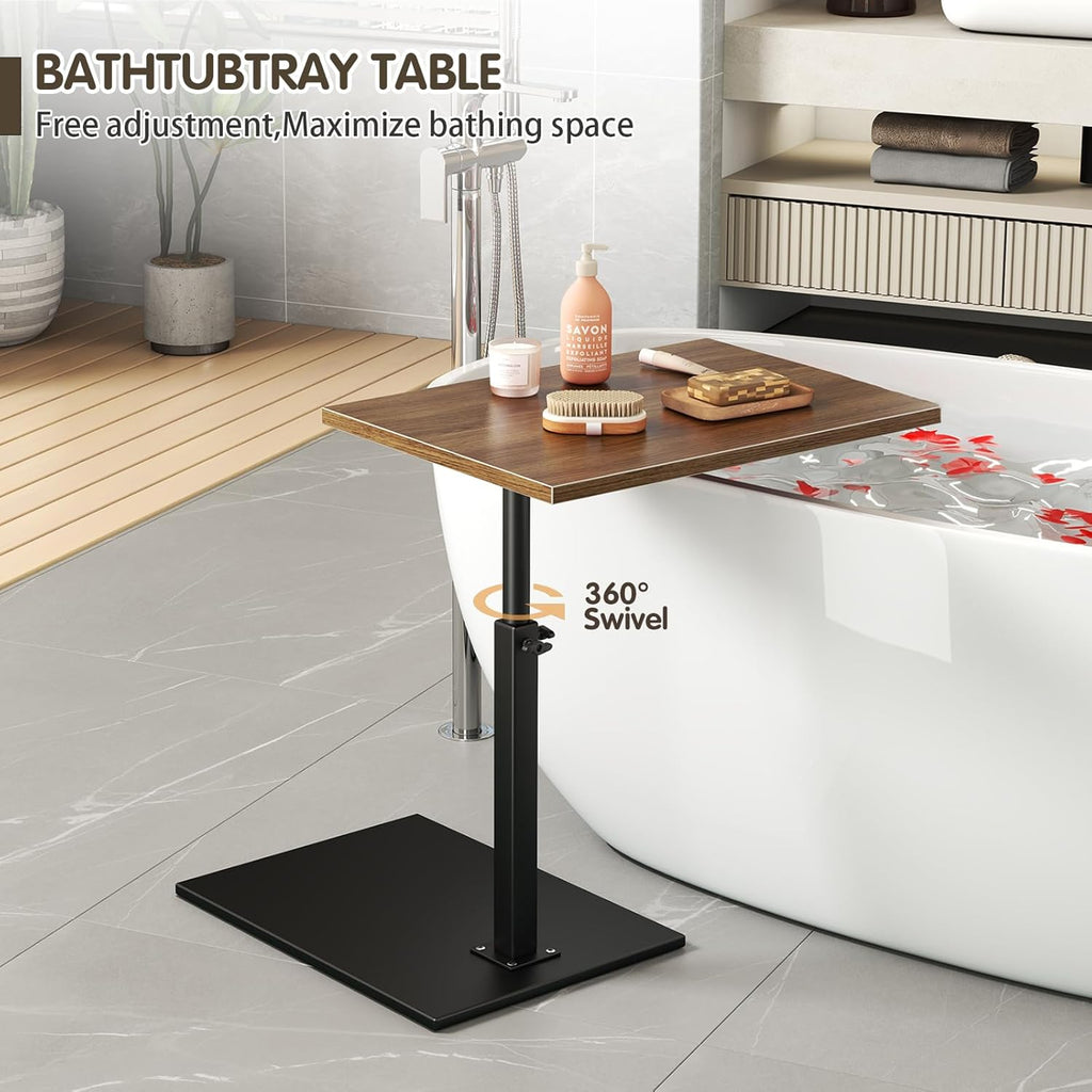 Adjustable C Table End Table 19.6 inch 360° Swivel TV Tray Table R68908