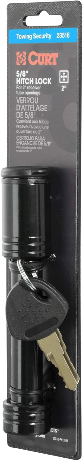 Black 5/8-Inch Pin Diameter Trailer Hitch Lock J953386