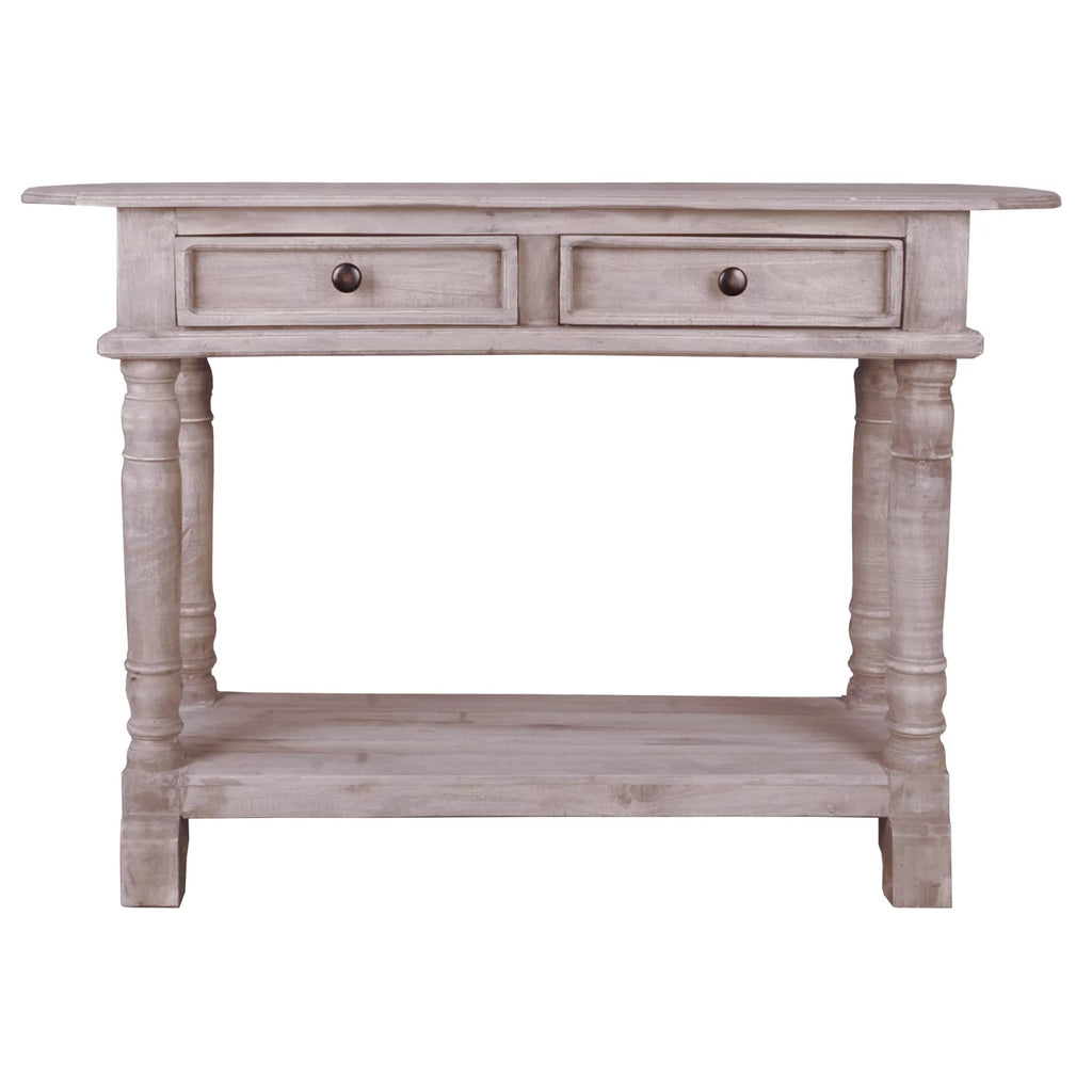 Natural Limewash Wood Console Table W6444