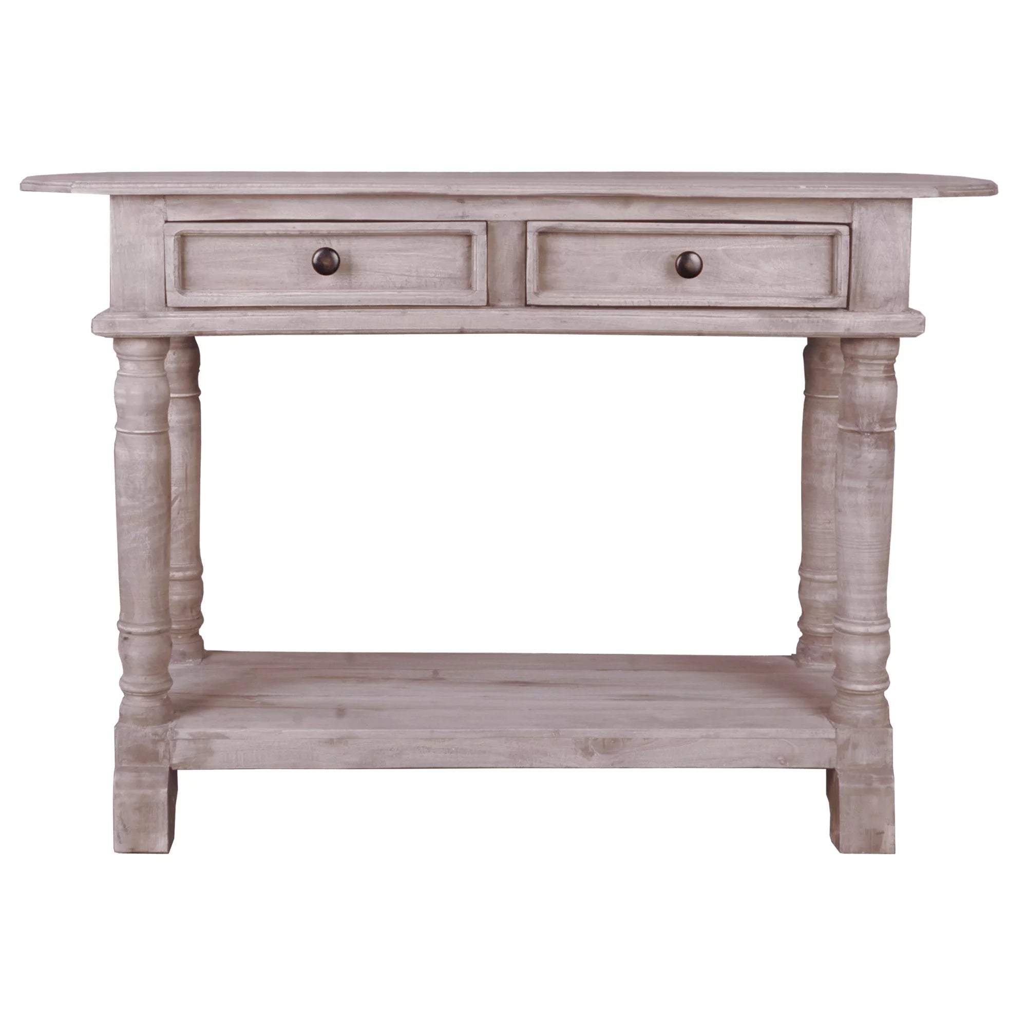Natural Limewash Wood Console Table W6444