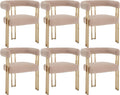 Set of 6 Velvet Khaki Dining Chairs M379133