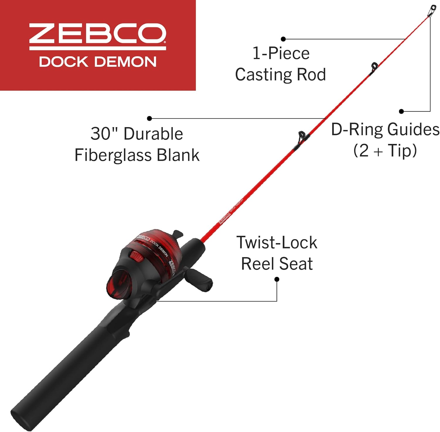 5-Foot 6-Inch 2-Piece Spincast Reel and Fishing Rod Combo W33394