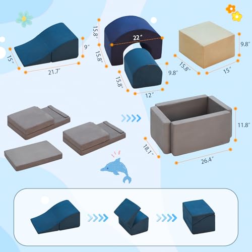 7 Pieces Soft Foam Climbing Blocks PlaySet X449293