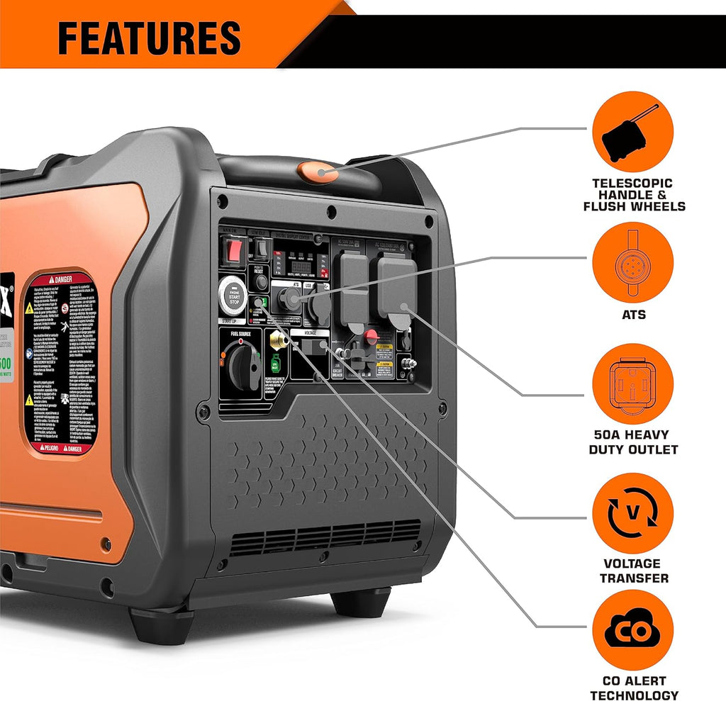 7250W Dual Fuel Portable Generator with Remote/Electric Start H230691