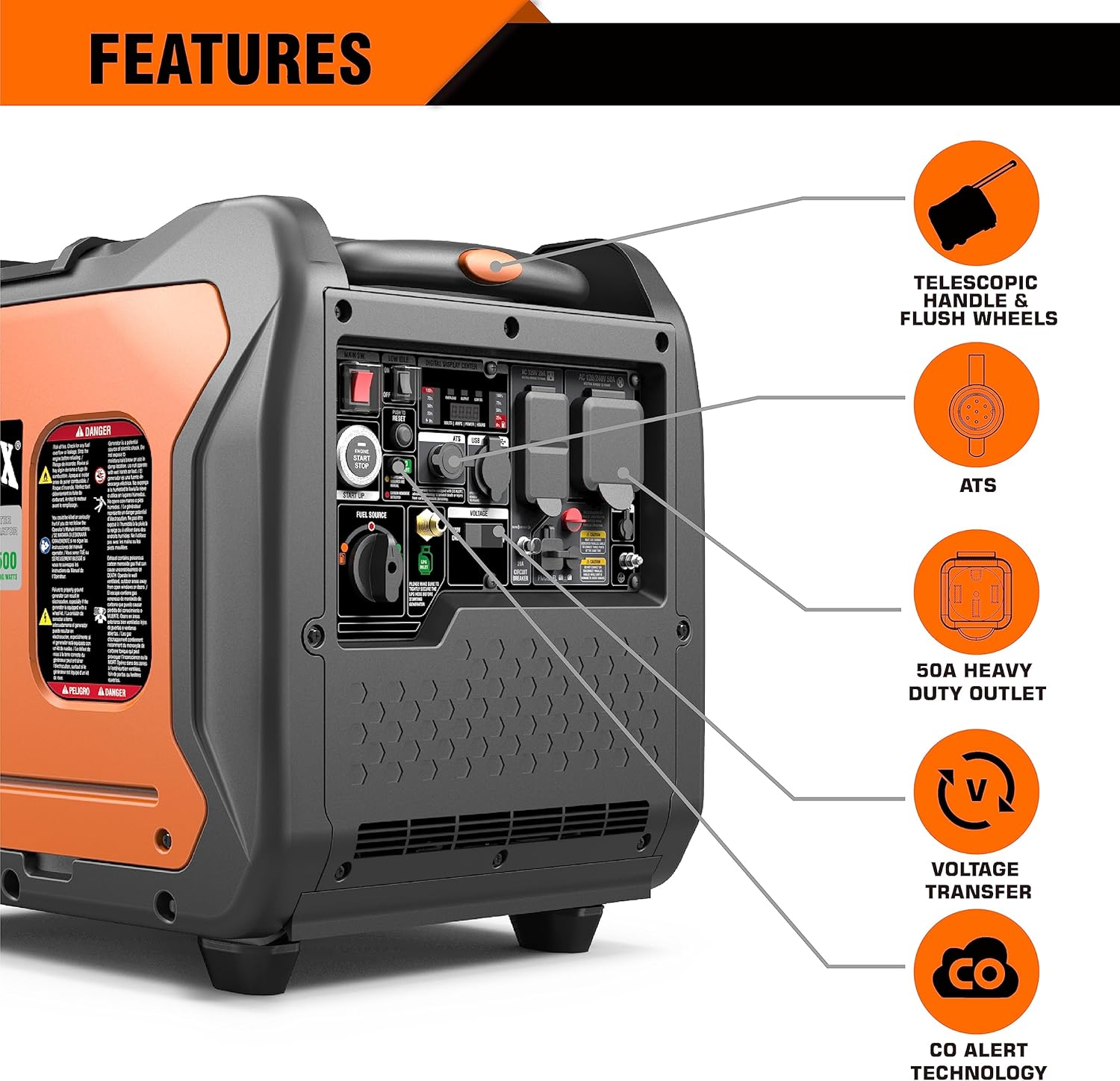 7250W Dual Fuel Portable Generator with Remote/Electric Start H230691