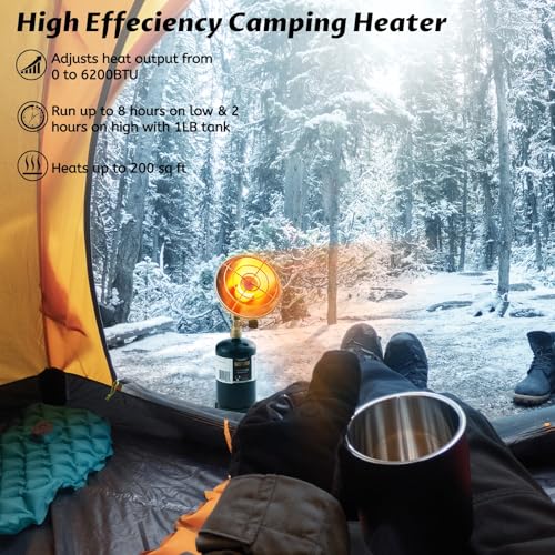 Propane Gas Heater with Windproof USB Lighter, Cordless with Cylinder Stand X9487