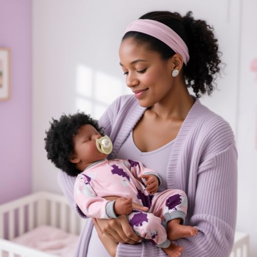 17-Inch Black Reborn Baby Doll with Cloth Body E598931