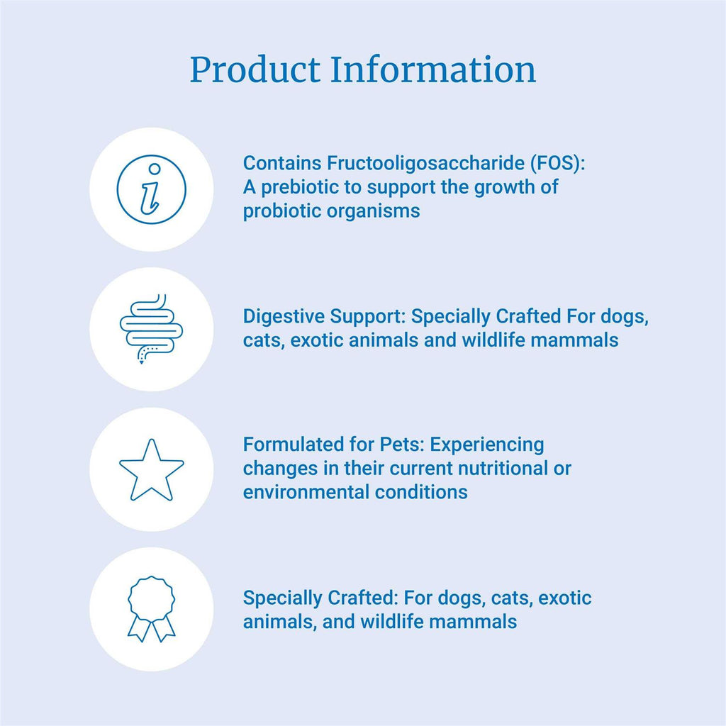 Bene-Bac Plus Powder Prebiotic and Probiotic for Dogs, Cats, Exotic and Wildlife Mammals Y411479