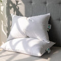 Goose Feather Down Pillows Queen Size Set of 2 with 600TC 100% Cotton Cover L3061