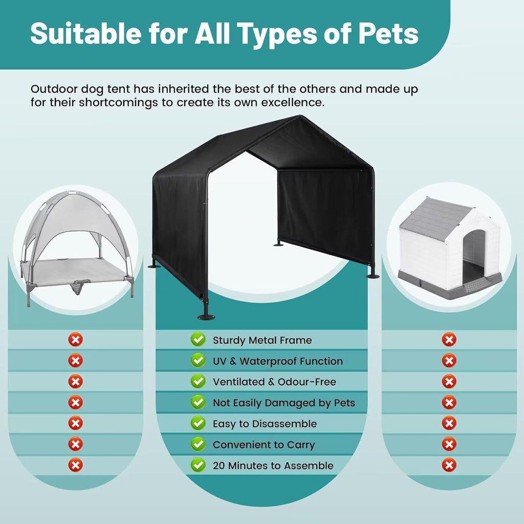 Black Waterproof Dog House (49" L x 49" W x 43" H) N640
