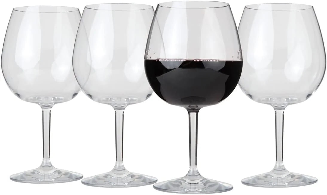 22oz Set of 4 Tritan Plastic Red Wine Glasses V454