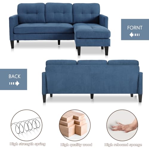 Black Convertible L Shaped Sectional Sofa with Reversible Chaise M210