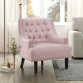 Black Chenille Upholstered Armchair with Solid Wood Frame S464
