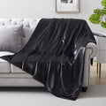 Black Cooling Satin Throw Blanket (90'' x 90'') J119082