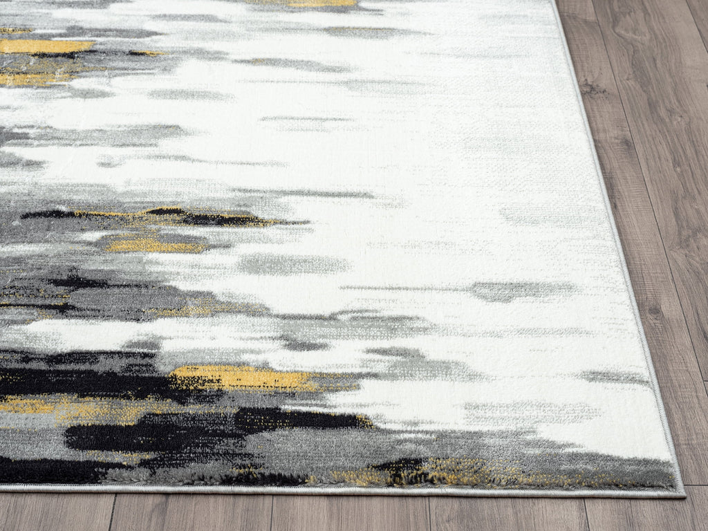 6 x 9 Grey Yellow Area Rug H519