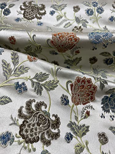 Red Woven Jacquard Floral Heavy Furnishing Fabric 54 inches F26861